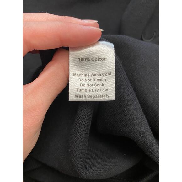 Fang Essential Square Neck Ribbed Tee Mens Size Small Black Basic - Picture 7 of 8